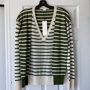 Veronica beard , Leni tie sweater in army multi color size m